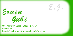 ervin gubi business card